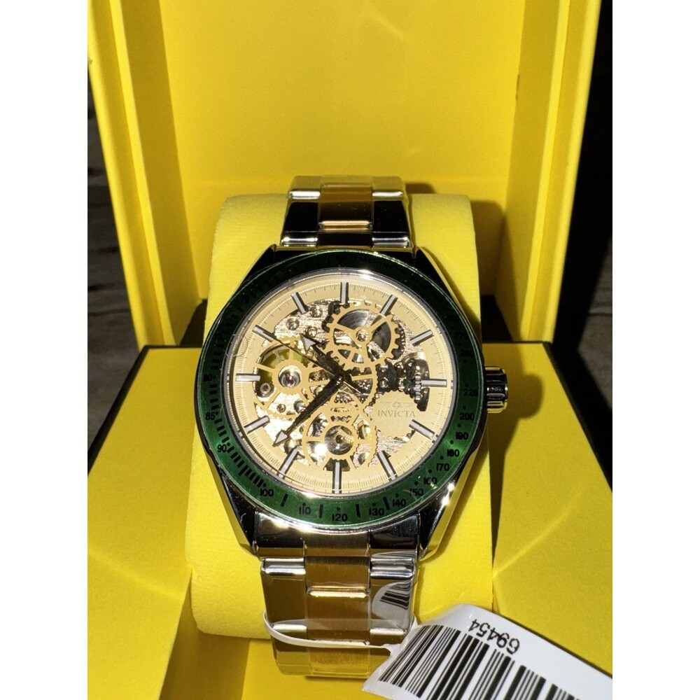 WATCH IT WORK! Mens Invicta Objet D Art Automatic W/Skeleton Dial 43mm SHARP!